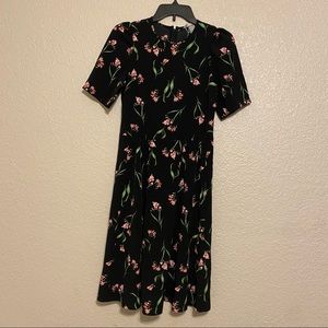 H&M Black Floral Dress, Size: 6